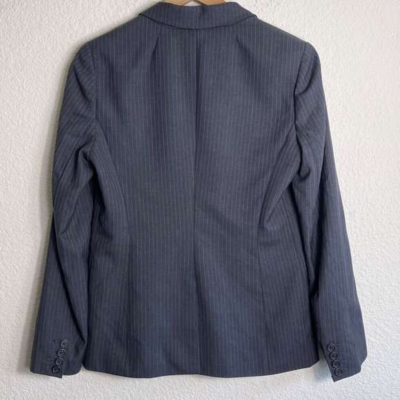 J. Crew Women Super 120  Wool Grey Pin Strip Jacket Blazer Size 6 - Picture 9 of 12
